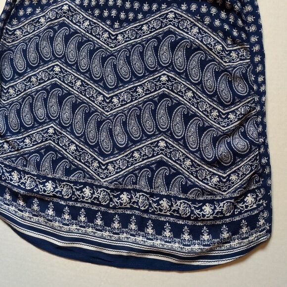 Renee C Tank Top Womens S  Blue White Paisley Bandana Keyhole Halter Rayon‎ USA - Picture 3 of 10